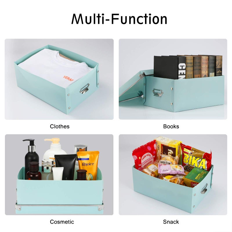 SEEKIND Foldable Storage Box with Lids and Handles Decorative, 3 in 1 Set, Multiple Size Plastic Box for Clothes, Cosmetic, Books â€¦ - Image 2
